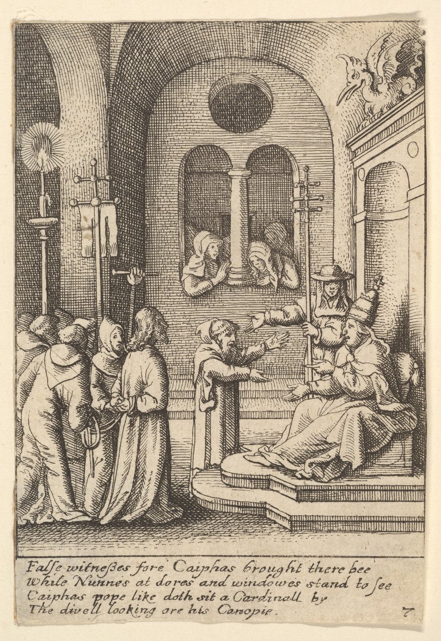 कैफा से पहले यीशु, 1625-77। द्वारा Wenceslaus Hollar