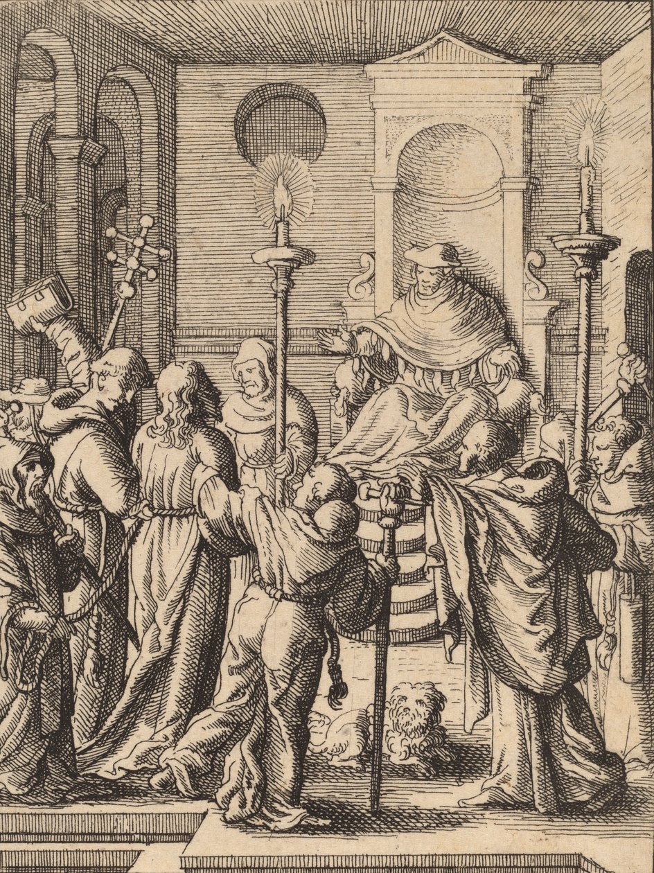 हन्ना से पहले यीशु। द्वारा Wenceslaus Hollar