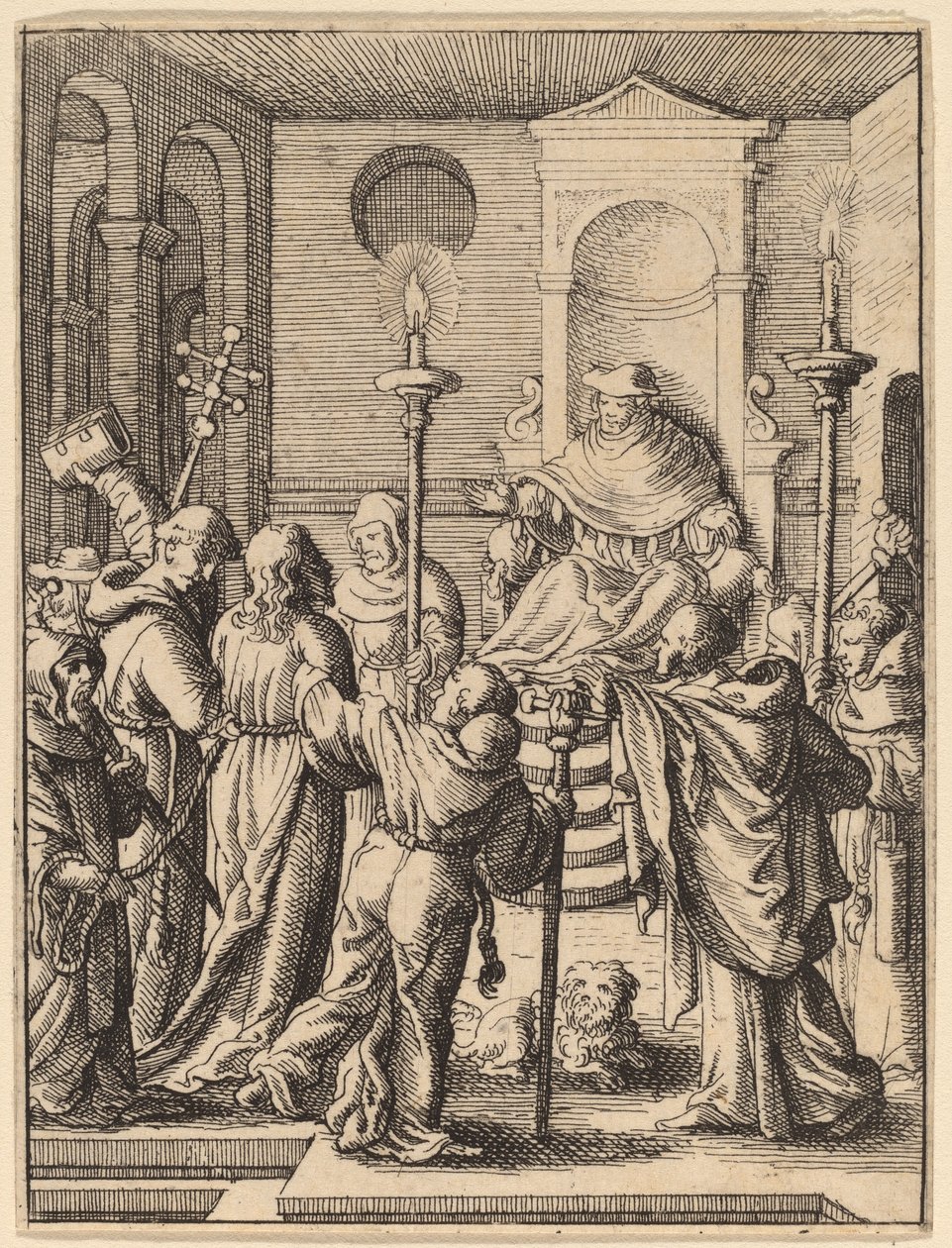 अन्नास से पहले यीशु द्वारा Wenceslaus Hollar