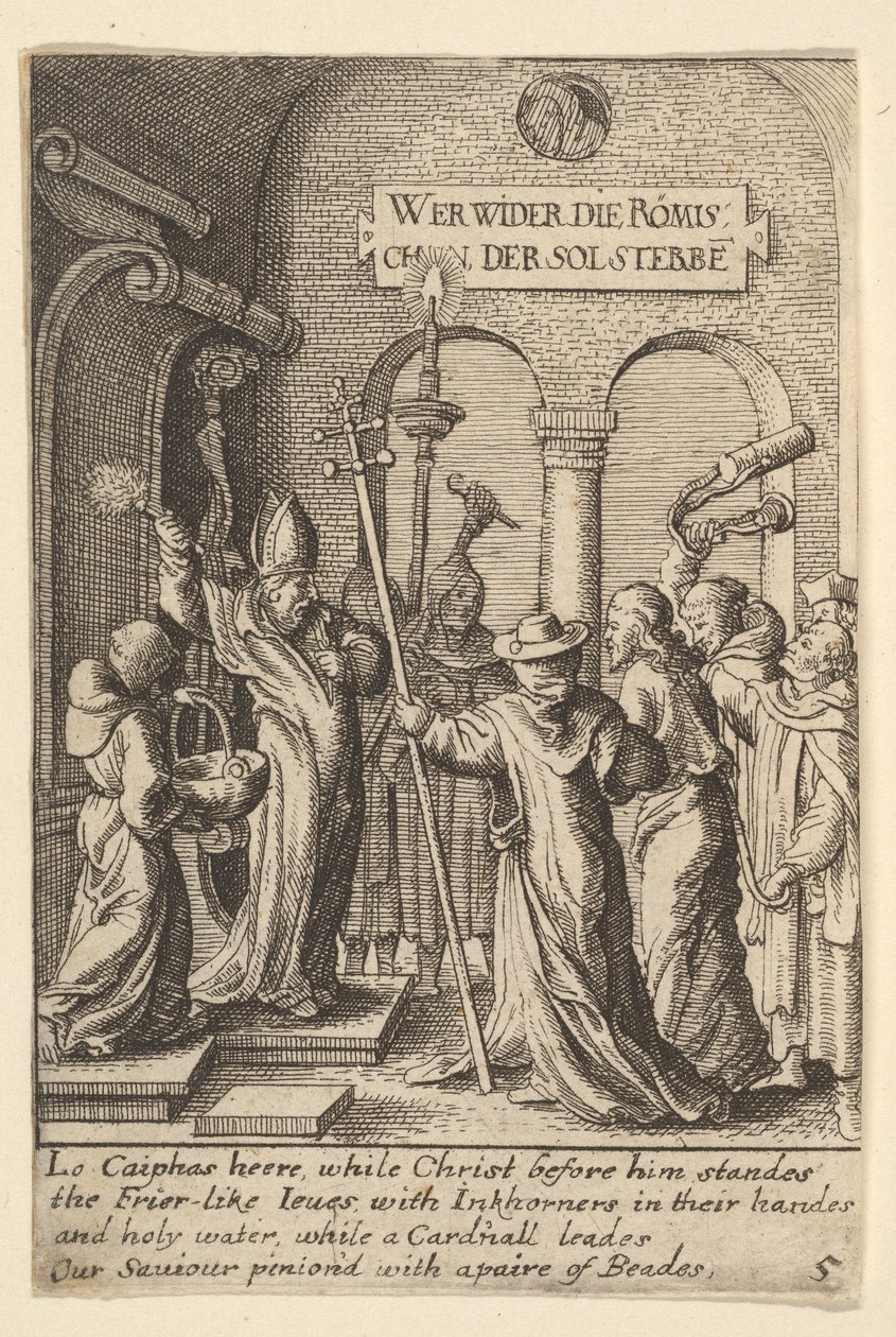 कैफा से पहले यीशु, 1625-77। द्वारा Wenceslaus Hollar