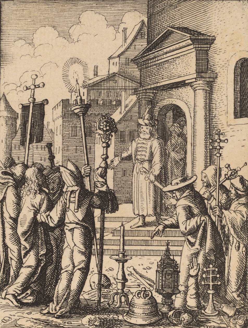 पीलातुस के सामने यीशु। द्वारा Wenceslaus Hollar