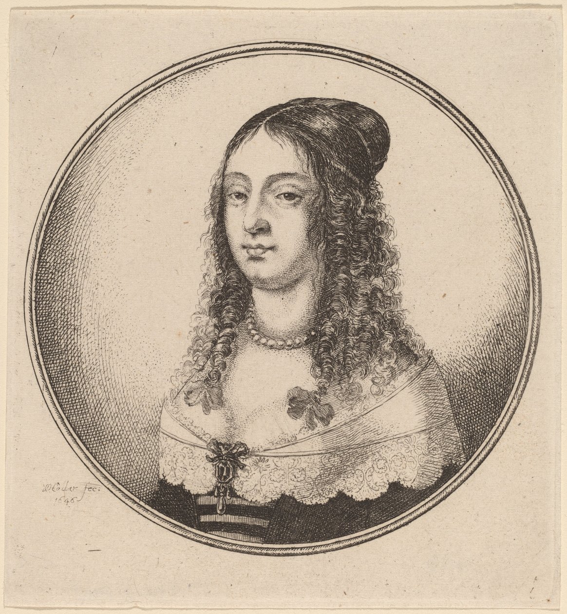 कर्ल पर रिबन वाली महिला द्वारा Wenceslaus Hollar
