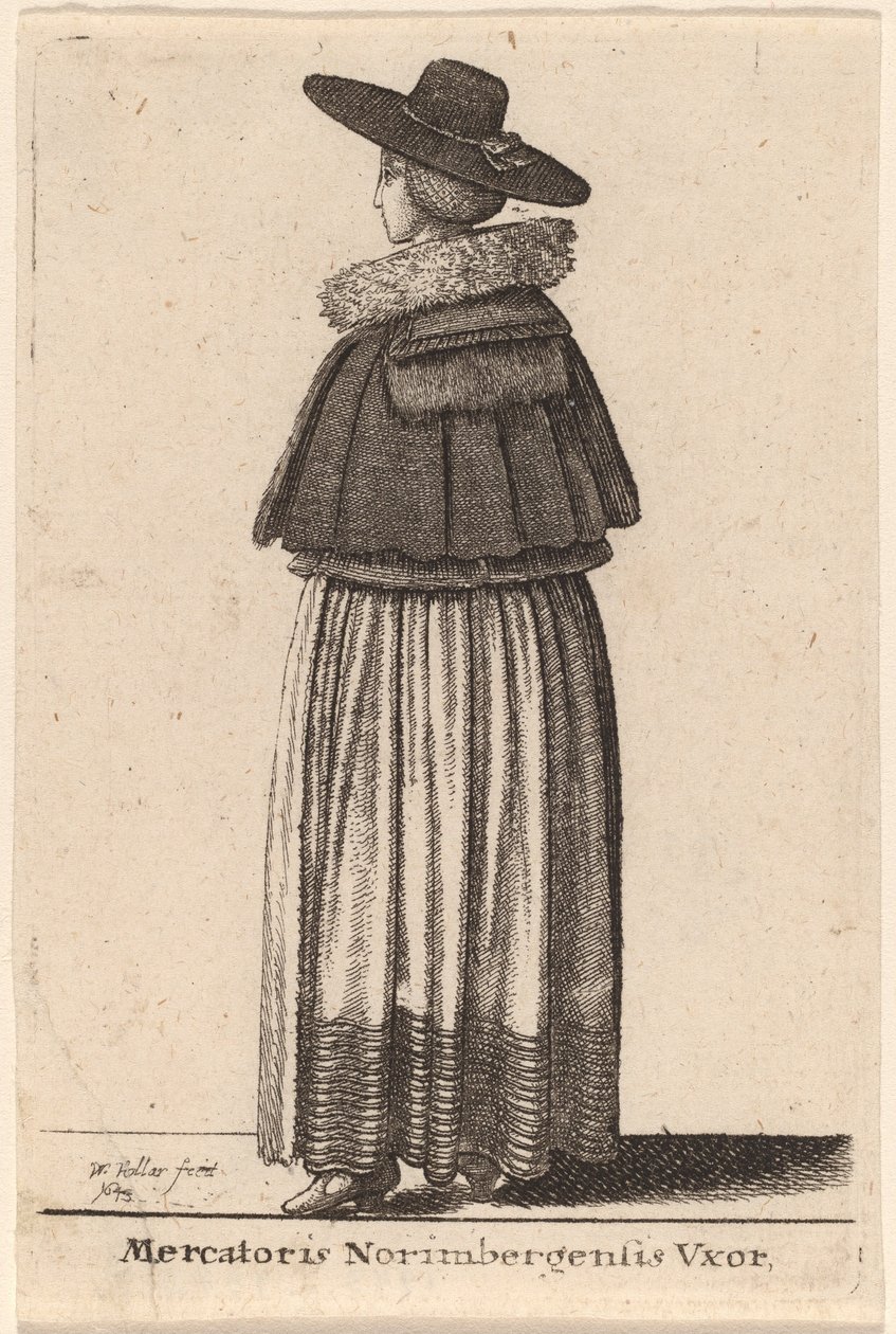 नूर्नबर्ग व्यापारी की पत्नी द्वारा Wenceslaus Hollar