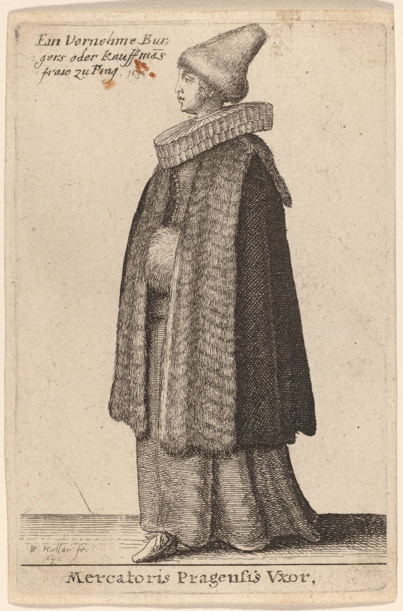 प्राग के व्यापारी की पत्नी द्वारा Wenceslaus Hollar