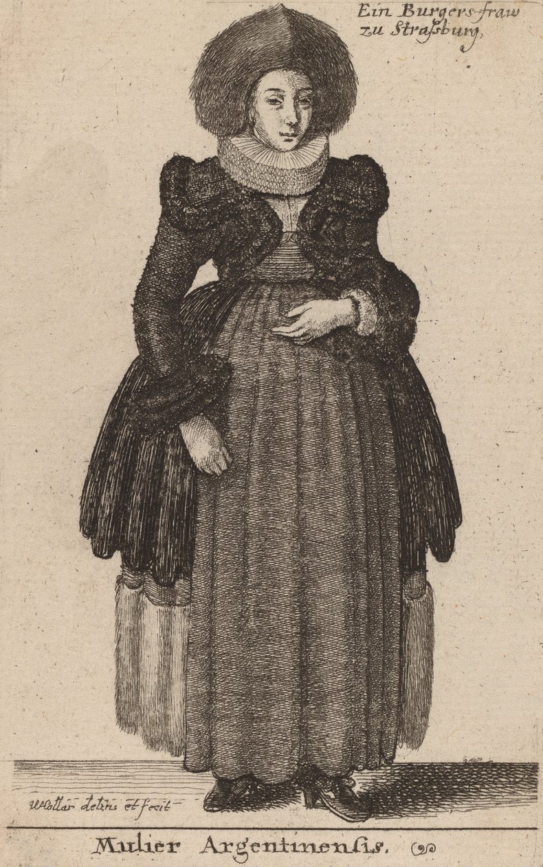 अर्जेंटीना की महिला। द्वारा Wenceslaus Hollar