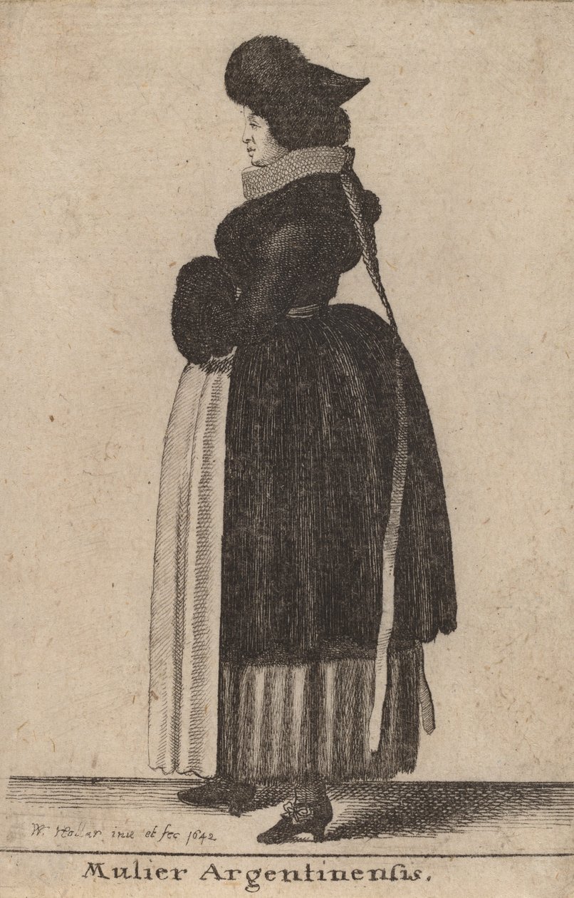 अर्जेंटीना की महिला, 1642। द्वारा Wenceslaus Hollar