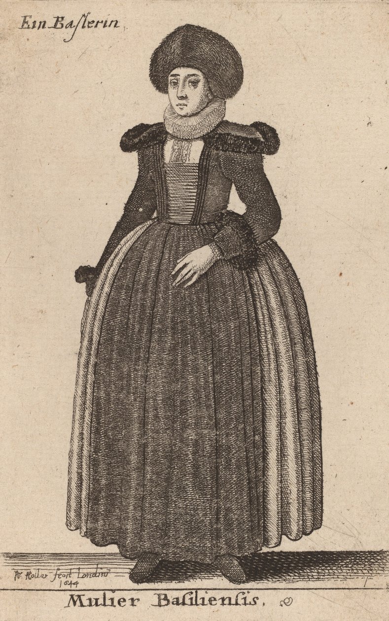 बेसल की महिला, 1644। द्वारा Wenceslaus Hollar