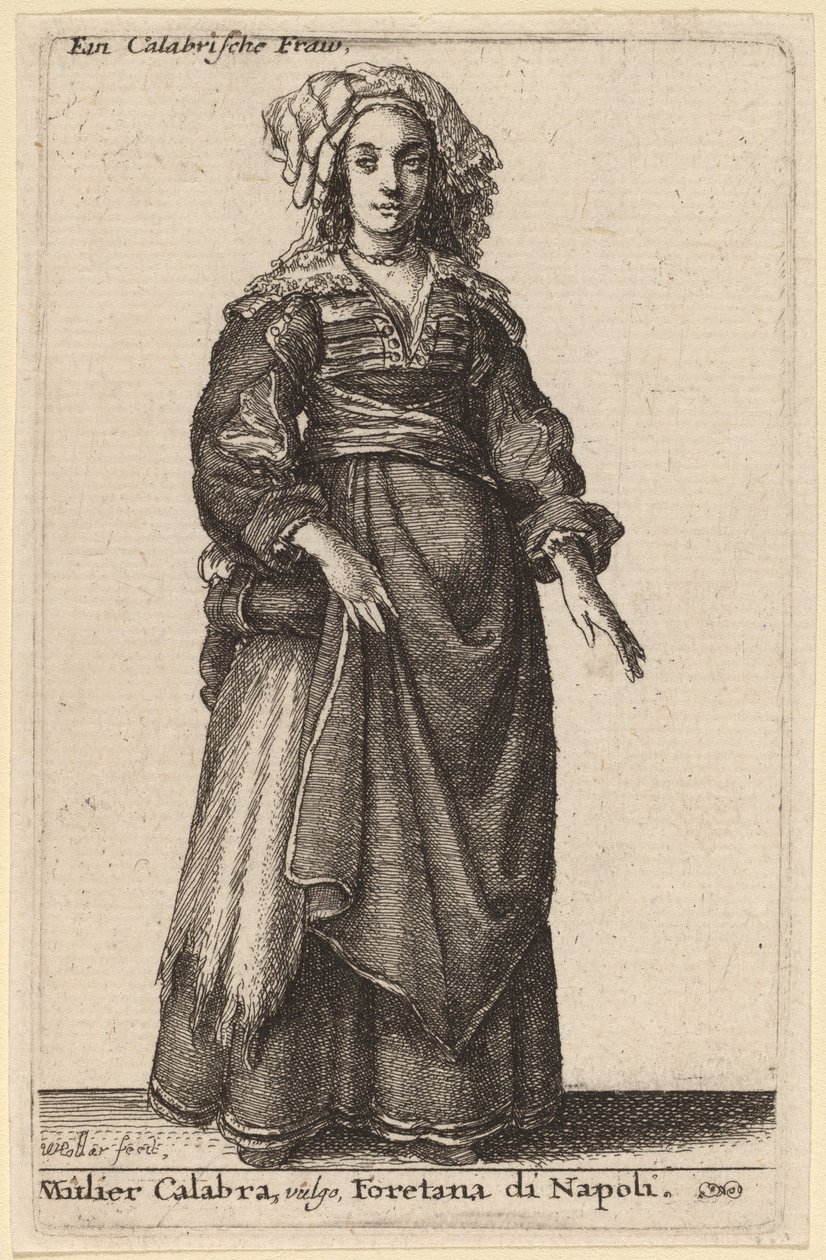 मुलियर कैलाबरा, वुल्गो, नेपल्स का फ़ोरेटाना द्वारा Wenceslaus Hollar