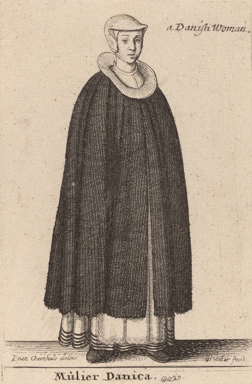 एक डेनिश महिला। द्वारा Wenceslaus Hollar