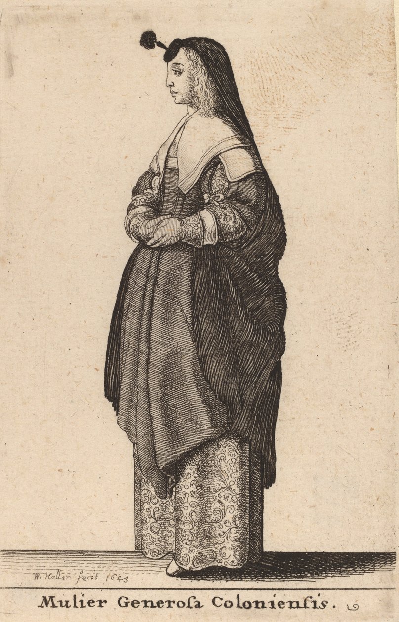 कोलोन की उदार महिला, 1643। द्वारा Wenceslaus Hollar