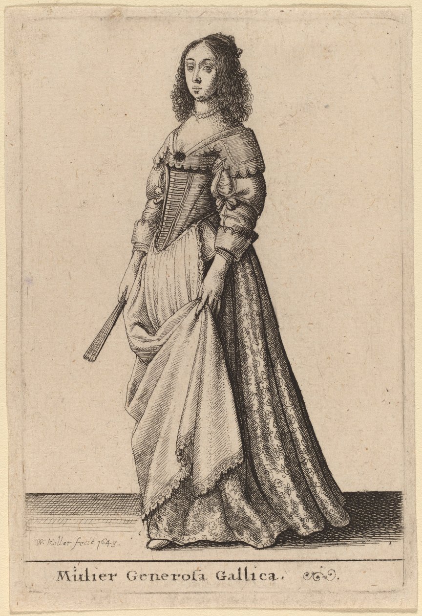 एक उदार फ्रांसीसी महिला द्वारा Wenceslaus Hollar