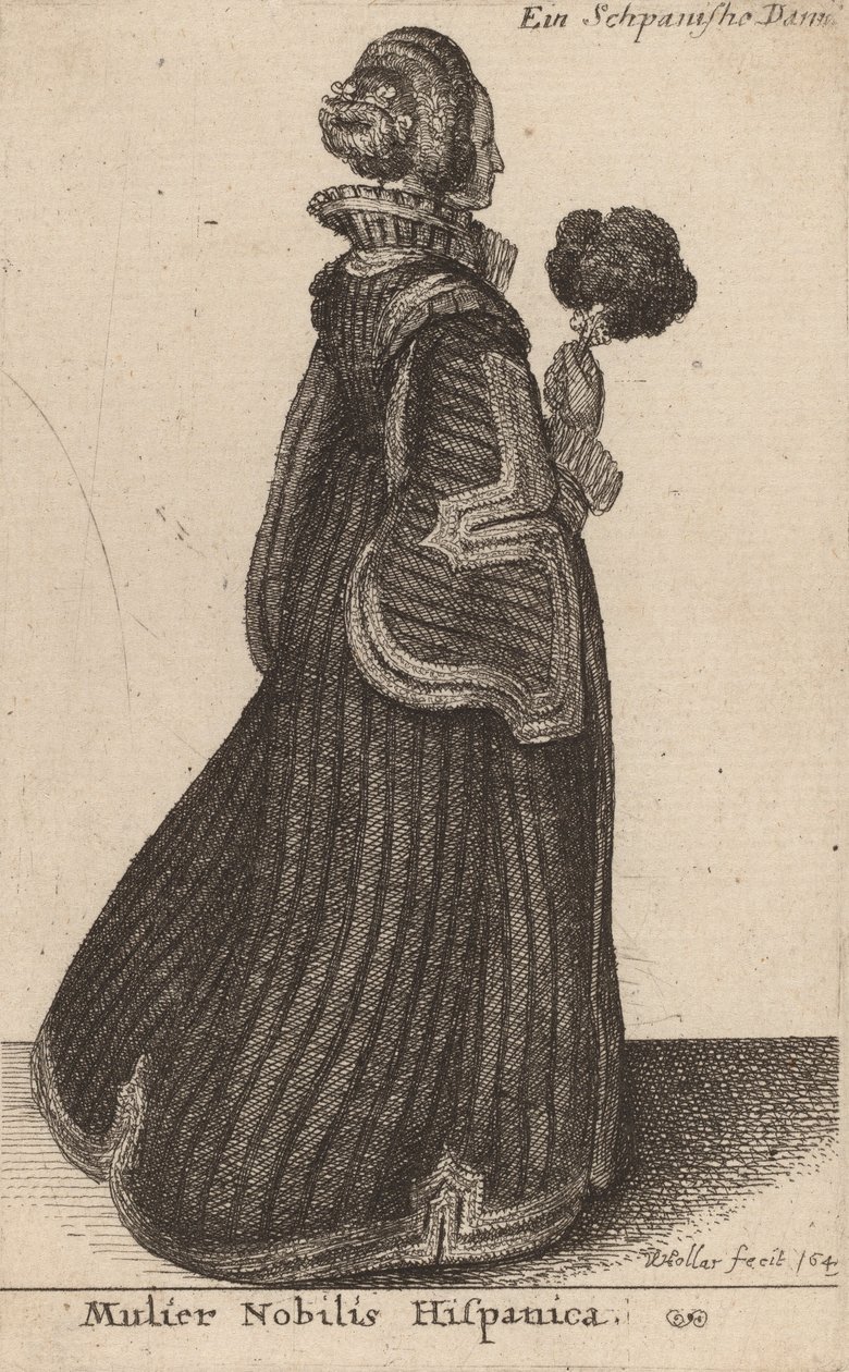एक स्पेनिश रईस, शायद 1649। द्वारा Wenceslaus Hollar