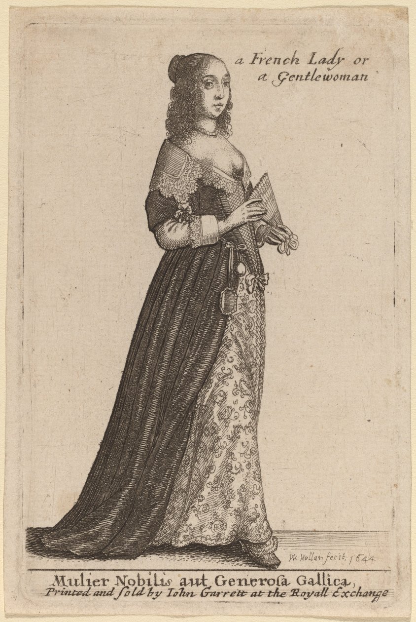 एक कुलीन या उदार फ्रांसीसी महिला द्वारा Wenceslaus Hollar