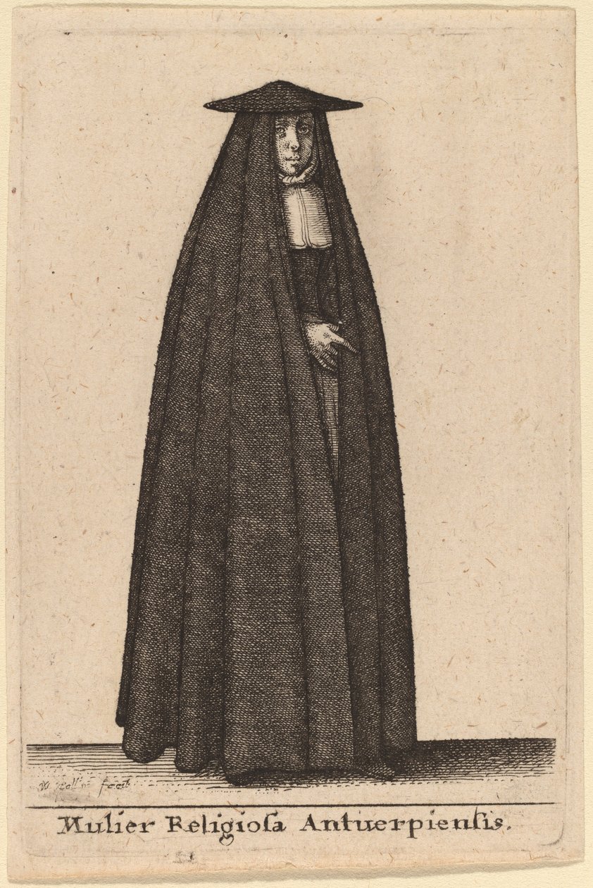 एंटवर्प की धार्मिक महिला द्वारा Wenceslaus Hollar
