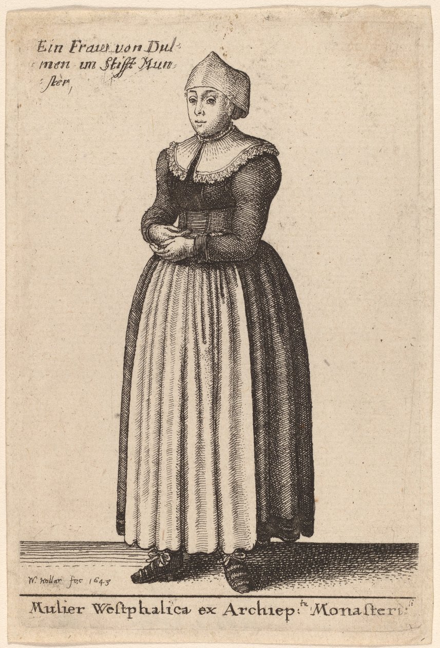 आर्चीप मठ की एक वेस्टफेलियन महिला द्वारा Wenceslaus Hollar