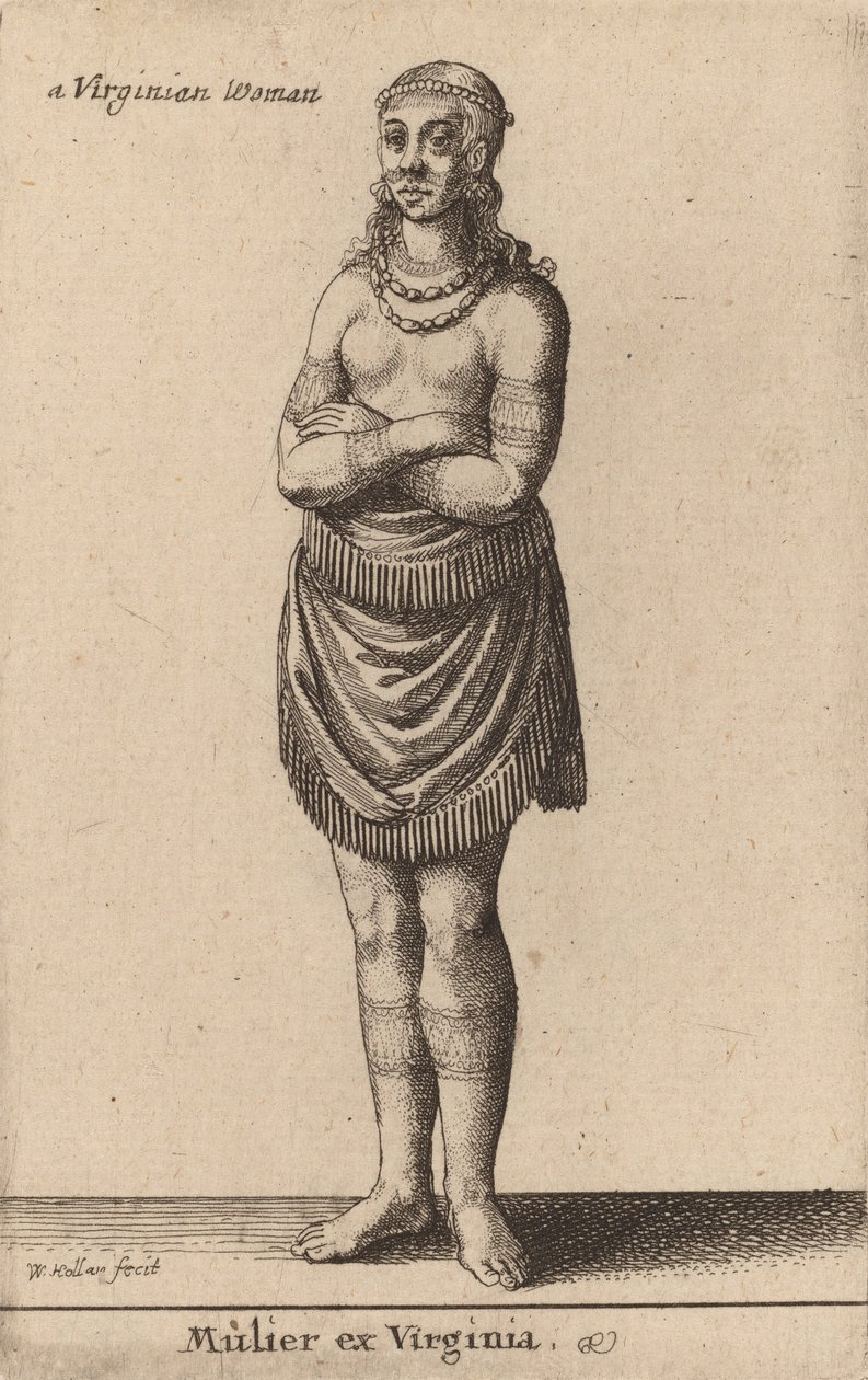 वर्जीनिया की एक महिला। द्वारा Wenceslaus Hollar