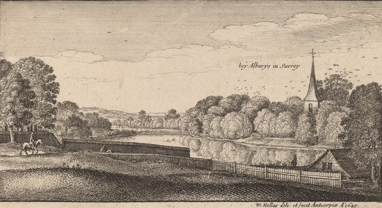 एल्बरी के पास, 1645। द्वारा Wenceslaus Hollar