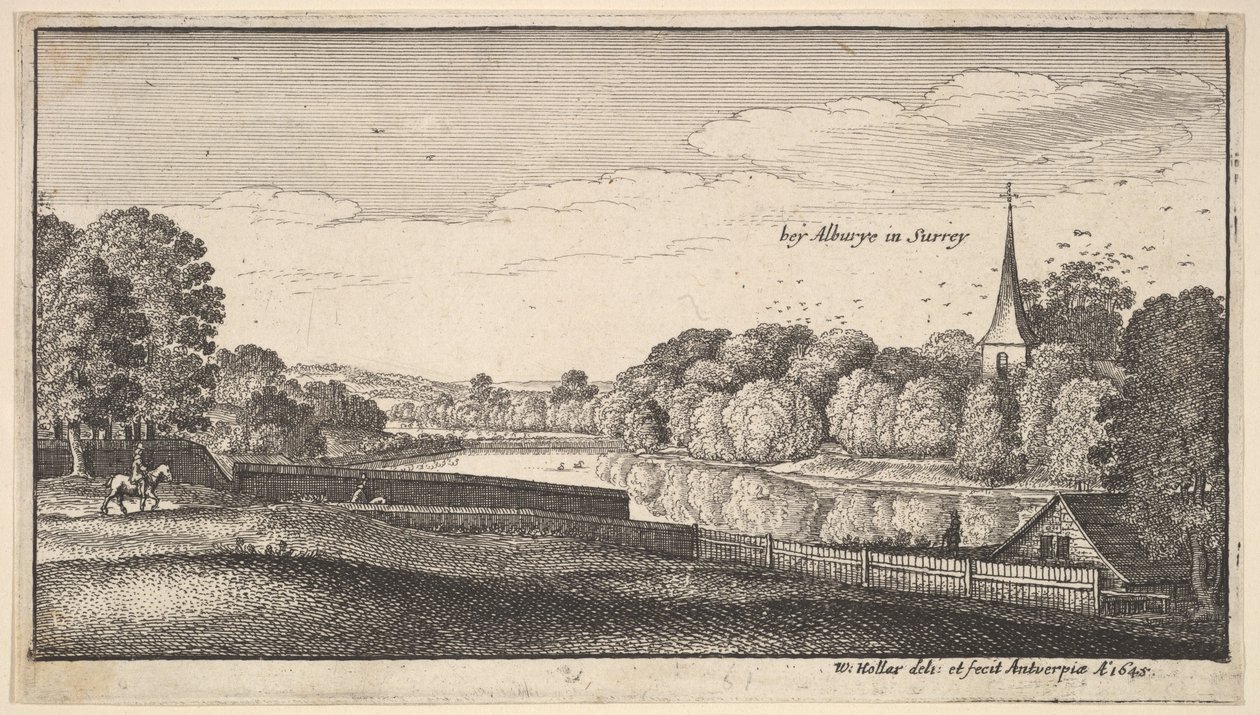 एल्बरी के पास, 1645। द्वारा Wenceslaus Hollar