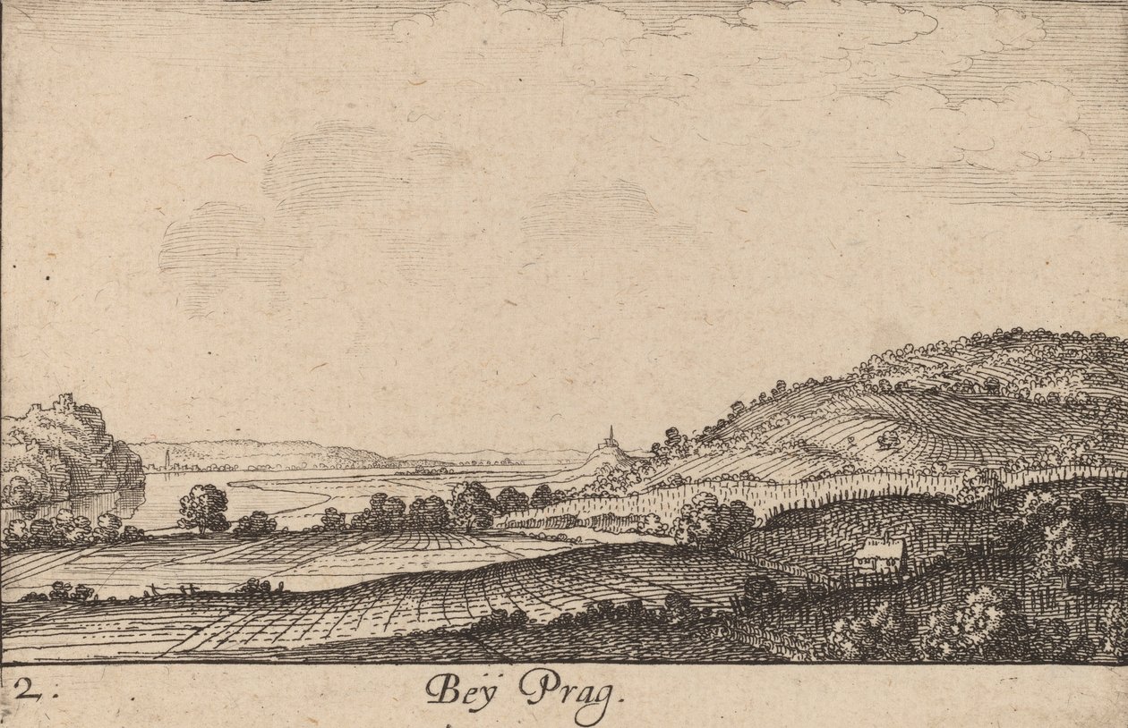 प्राग के पास, 1635। द्वारा Wenceslaus Hollar