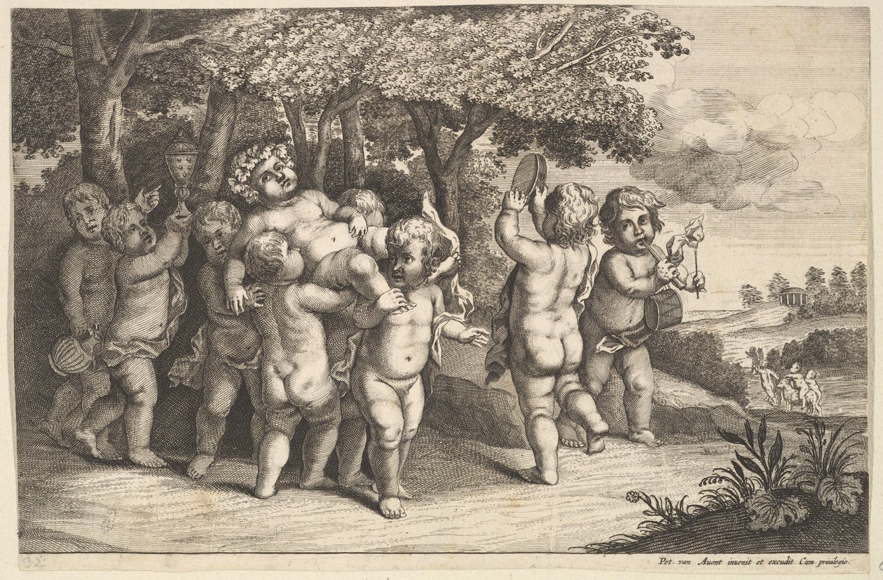 नौ छोटे लड़के, 1625-77। द्वारा Wenceslaus Hollar
