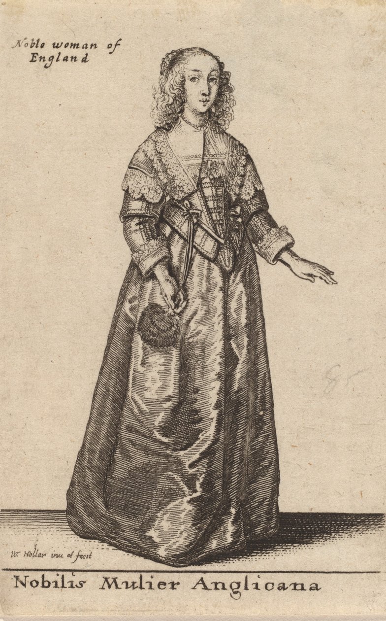 एक कुलीन अंग्रेज महिला। द्वारा Wenceslaus Hollar