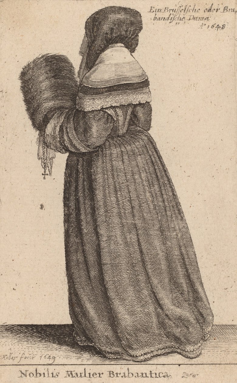 द नोबल वुमन ऑफ ब्रेबेंट, 1649। द्वारा Wenceslaus Hollar