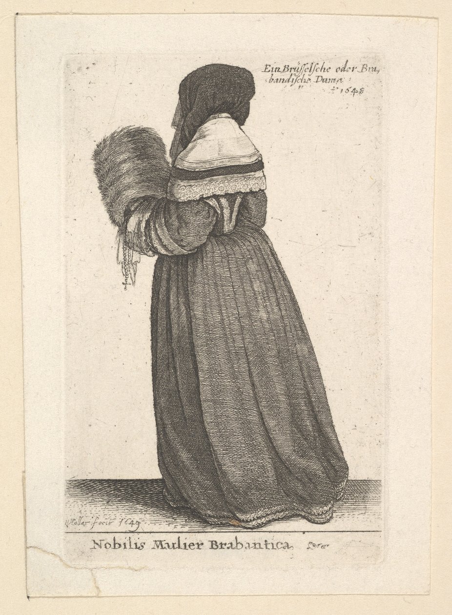 Brabantica महान औरत, ब्राबांट, 1648 से noblewoman। द्वारा Wenceslaus Hollar