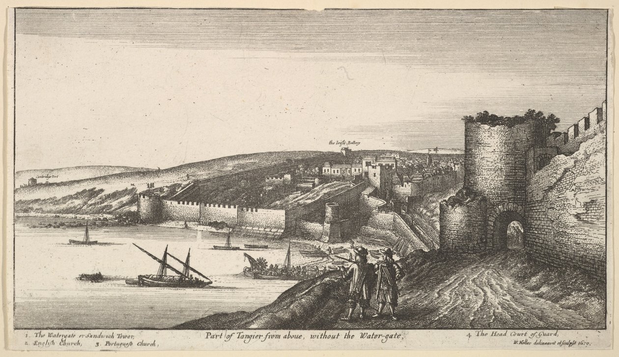 अबू से टैंगियर का हिस्सा, बिना जल-द्वार, 1670। द्वारा Wenceslaus Hollar