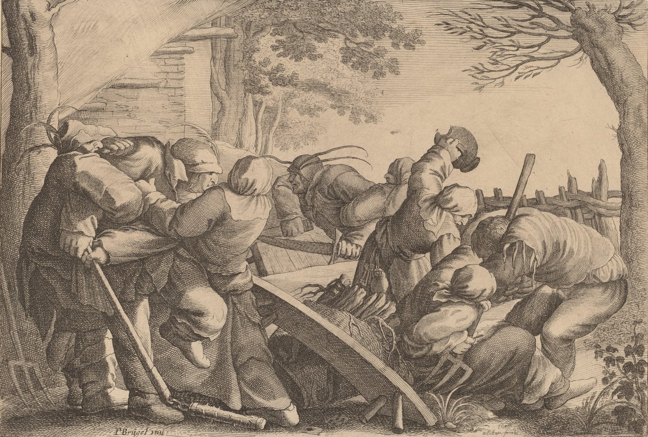 किसान विवाद, 1646। द्वारा Wenceslaus Hollar