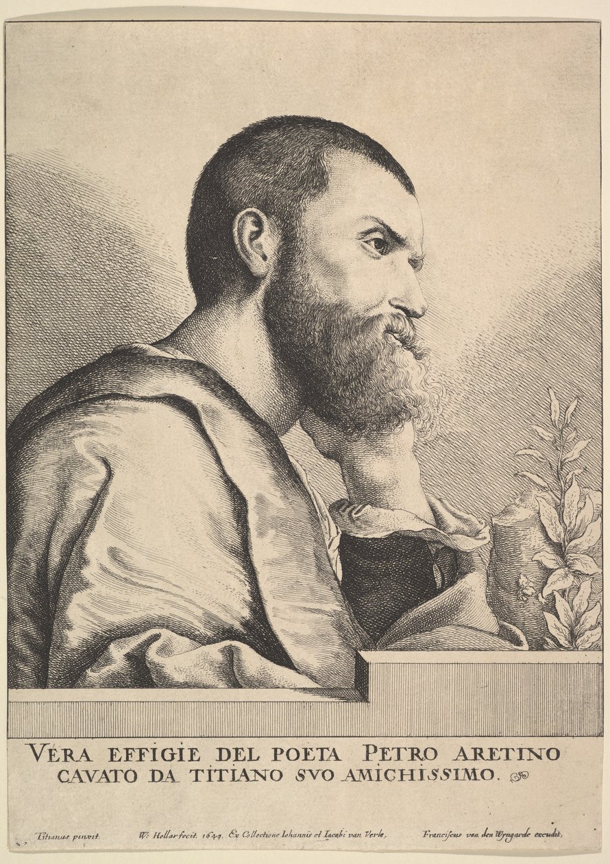 पिएत्रो आरेटिनो, 1649। द्वारा Wenceslaus Hollar