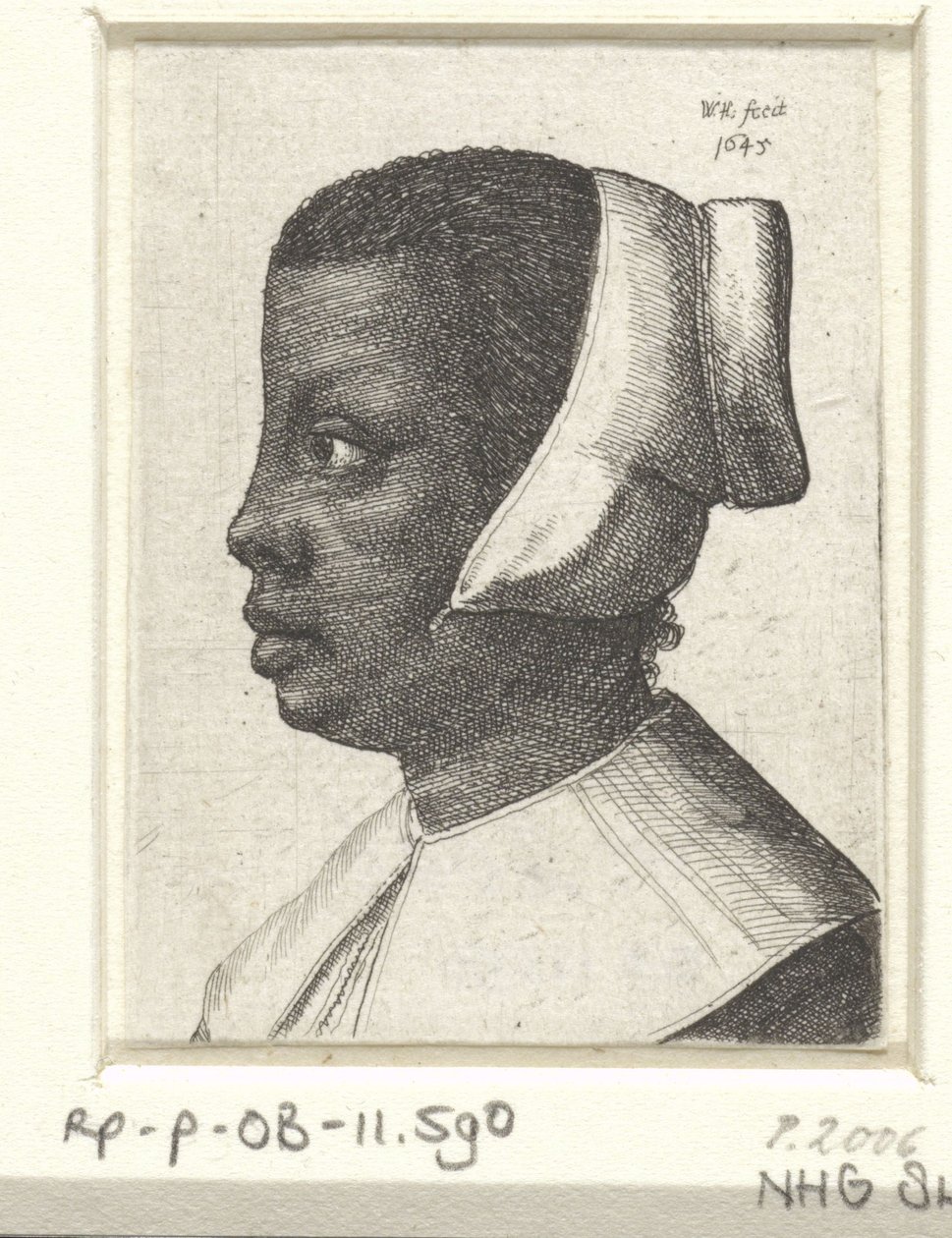 एक युवा अश्वेत महिला का पोर्ट्रेट द्वारा Wenceslaus Hollar