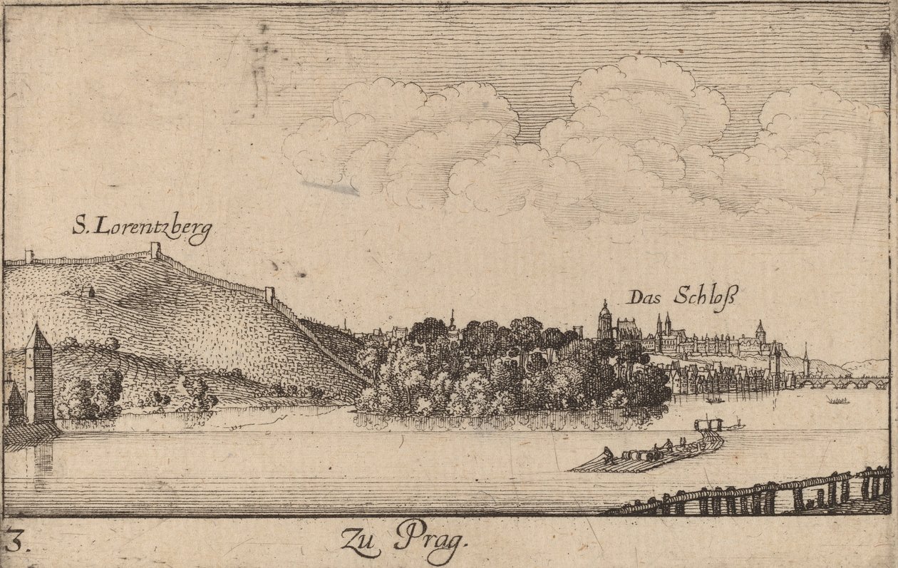 प्राग, 1635। द्वारा Wenceslaus Hollar