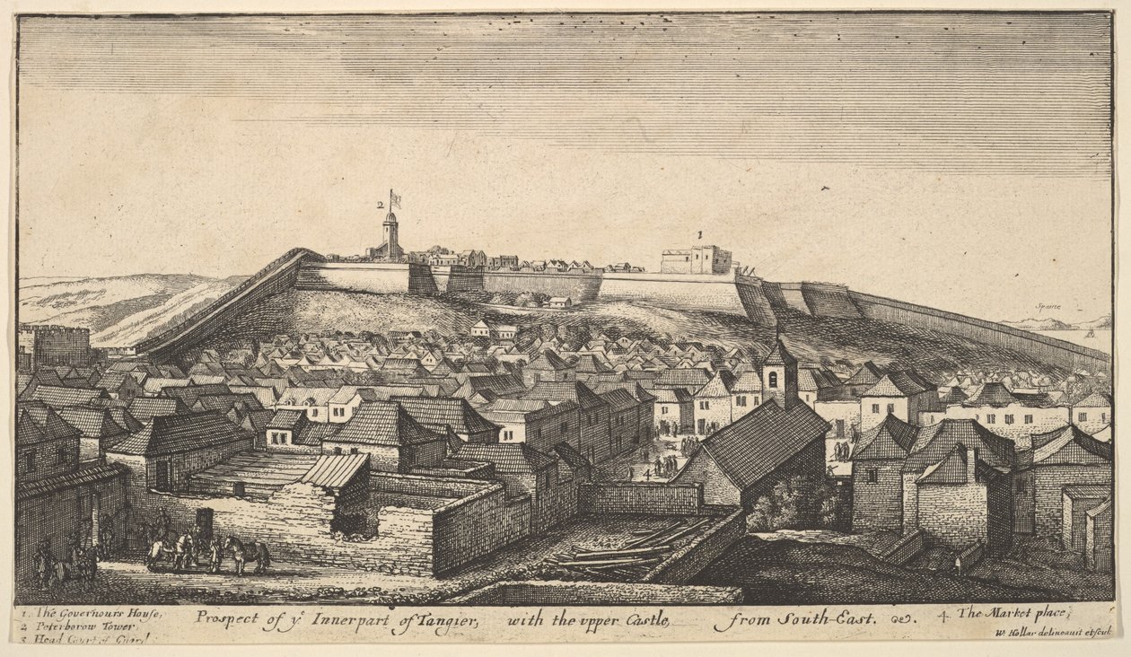 टैंजियर के भीतरी भाग की संभावना, ca. 1670. द्वारा Wenceslaus Hollar