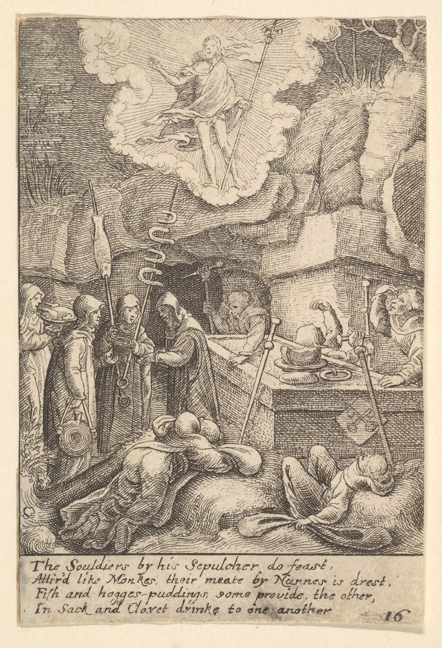 पुनरुत्थान, 1625-77। द्वारा Wenceslaus Hollar