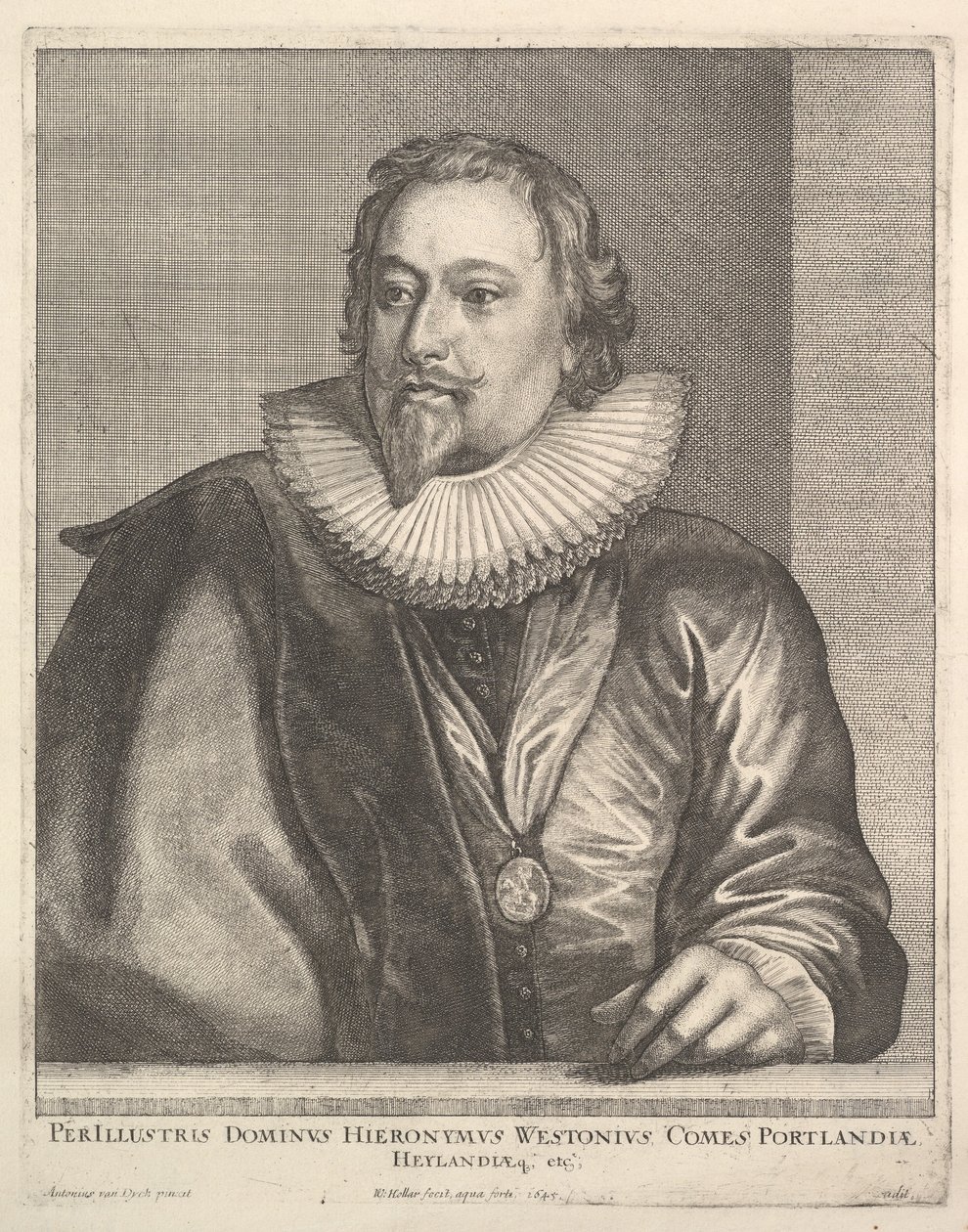 रिचर्ड वेस्टन, अर्ल ऑफ पोर्टलैंड, 1645। द्वारा Wenceslaus Hollar