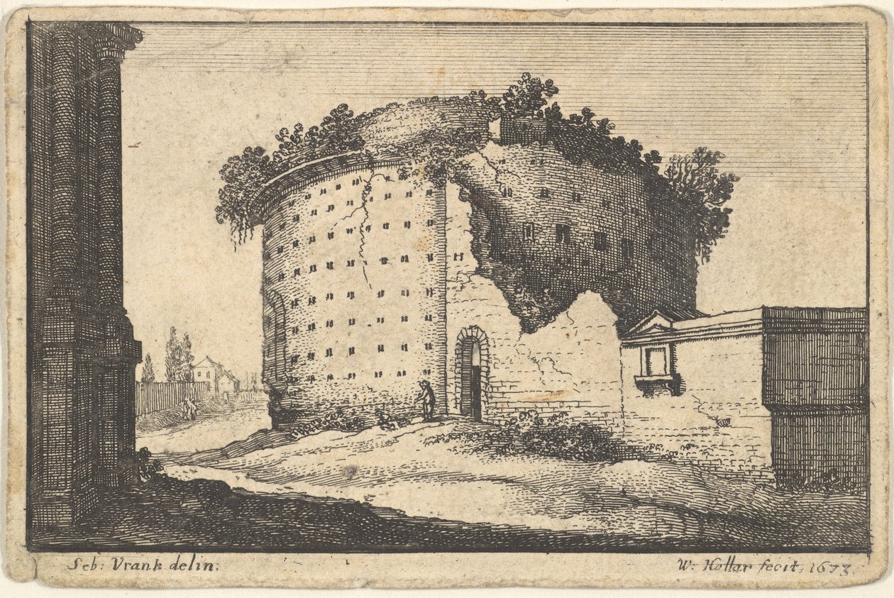 एक राउंड बिल्डिंग का खंडहर, 1673। द्वारा Wenceslaus Hollar
