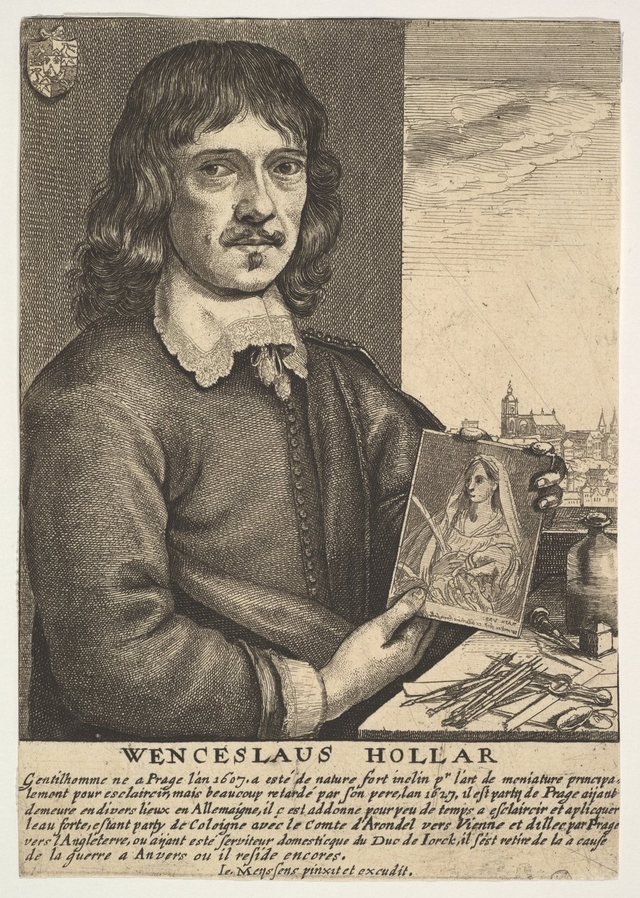 सेल्फ-पोर्ट्रेट, 17 वीं शताब्दी। द्वारा Wenceslaus Hollar
