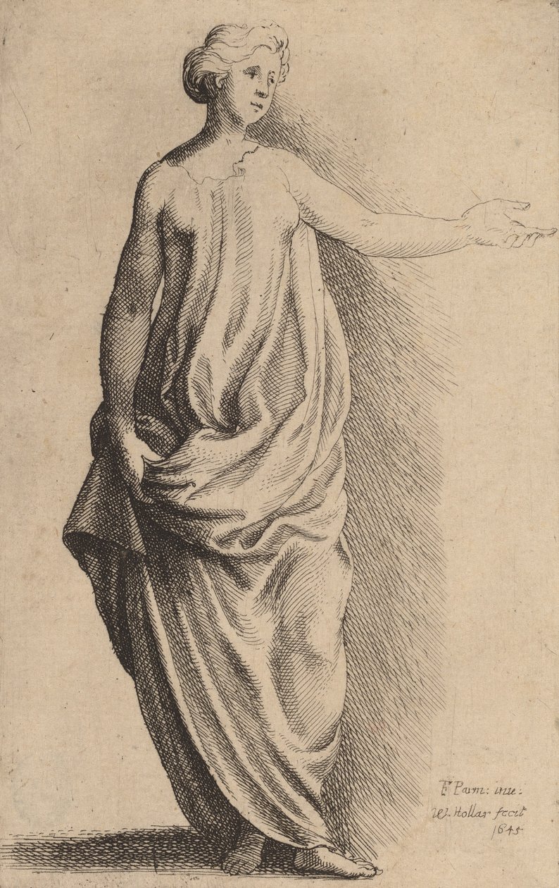 खड़ी आकृति। द्वारा Wenceslaus Hollar