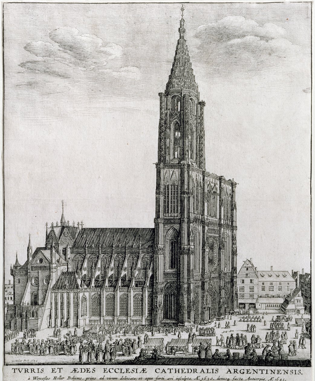 स्ट्रासबर्ग कैथेड्रल, 1645 द्वारा Wenceslaus Hollar