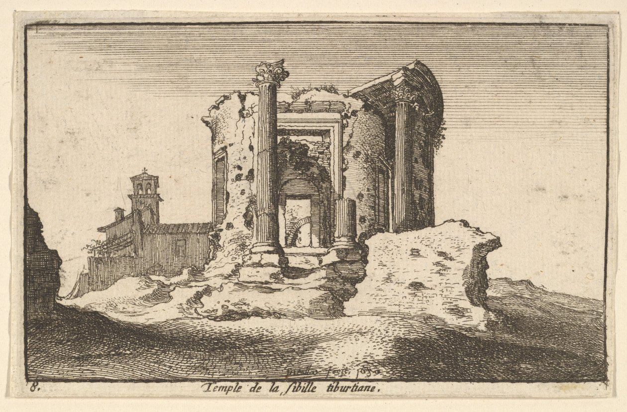 टिबर्टिन सिबिल का मंदिर, 1650। द्वारा Wenceslaus Hollar