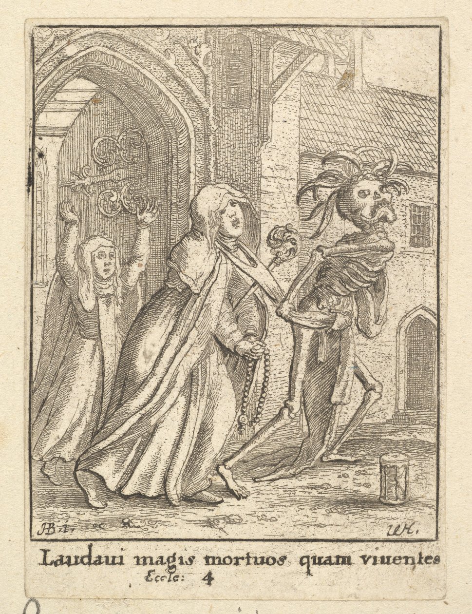 द एब्स, डांस ऑफ़ डेथ, 1651 से। द्वारा Wenceslaus Hollar