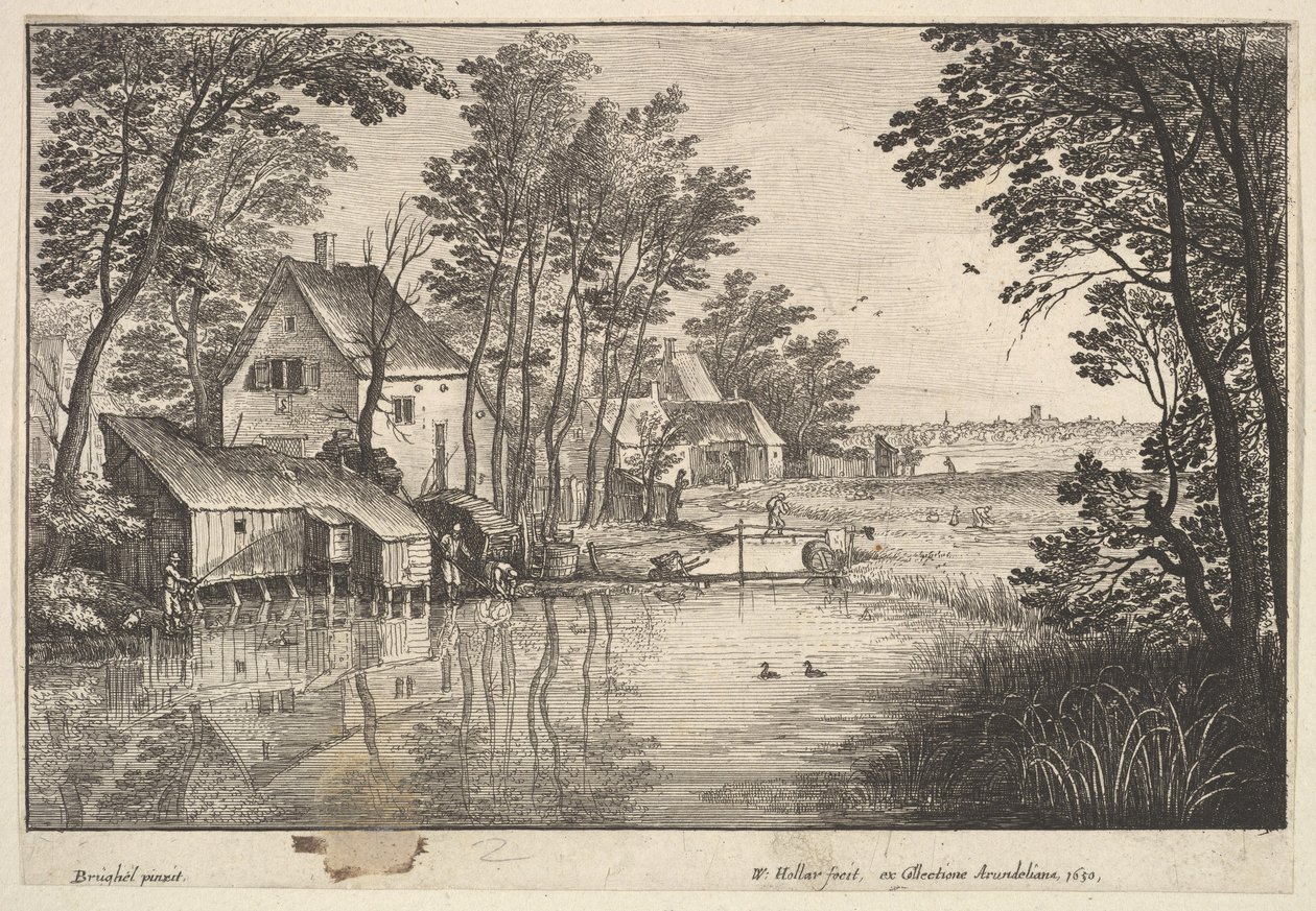 द एंगलर, 1650। द्वारा Wenceslaus Hollar
