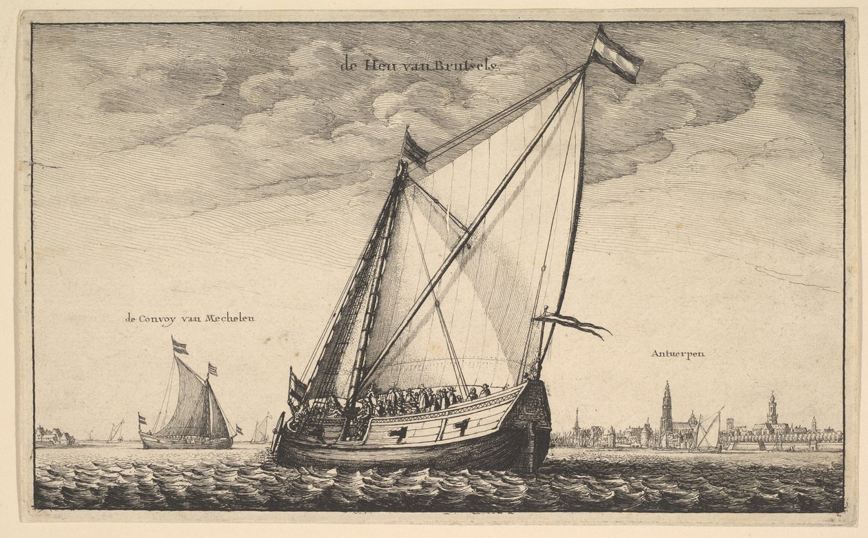 ब्रसेल्स पैकेट, 1625-77। द्वारा Wenceslaus Hollar