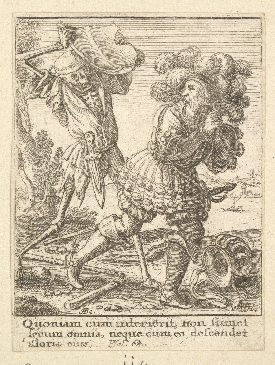द डांस ऑफ़ द डेथ, 1651 से गिनती। द्वारा Wenceslaus Hollar