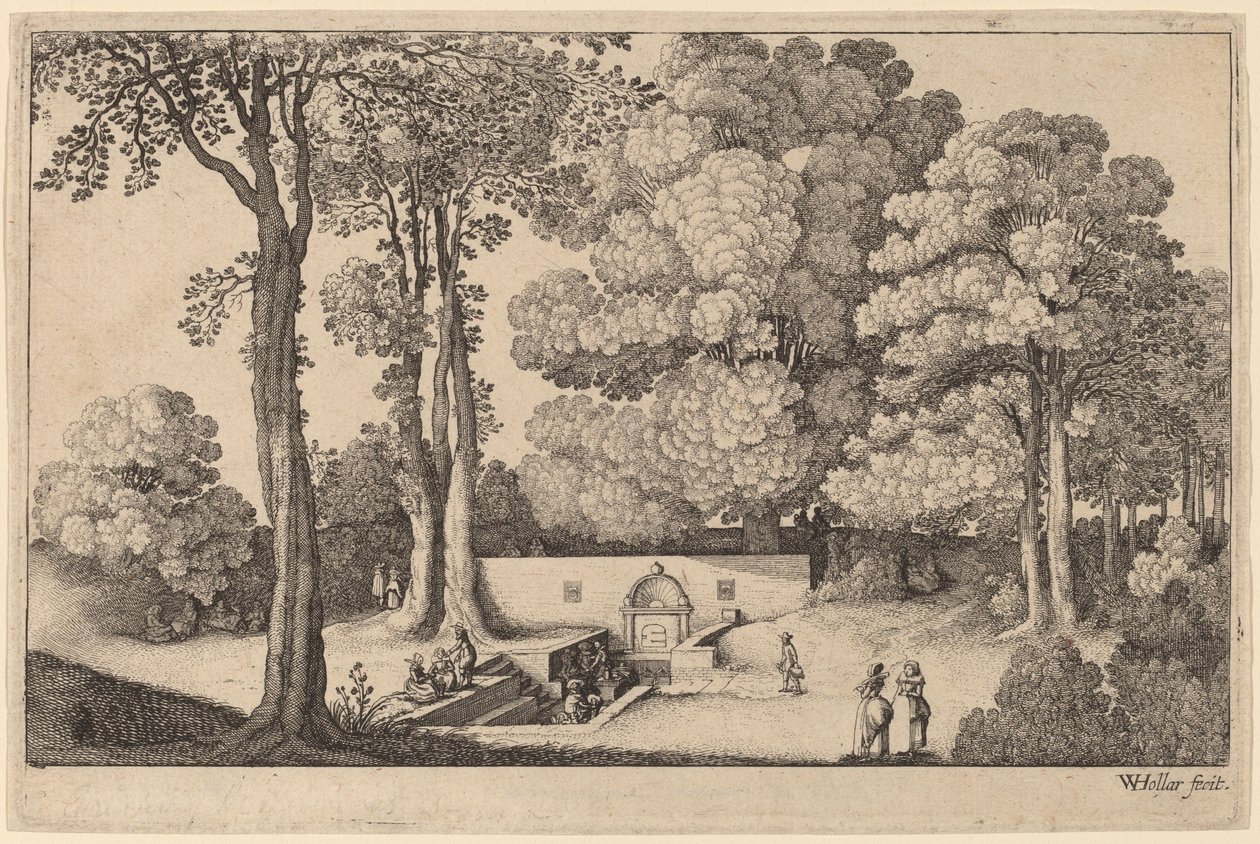 खनिज झरना द्वारा Wenceslaus Hollar