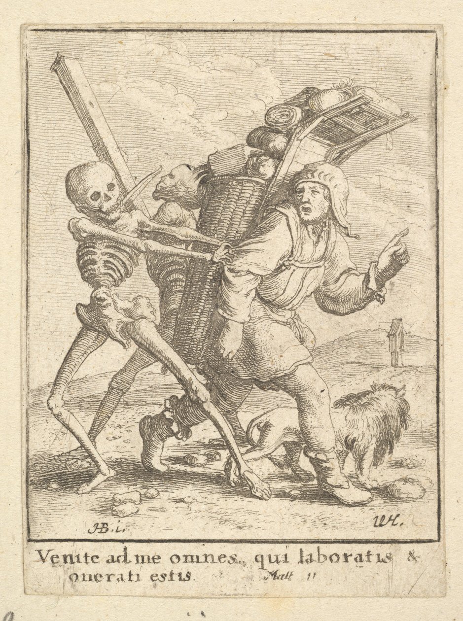 पेडल, डांस ऑफ़ डेथ, 1651 से। द्वारा Wenceslaus Hollar