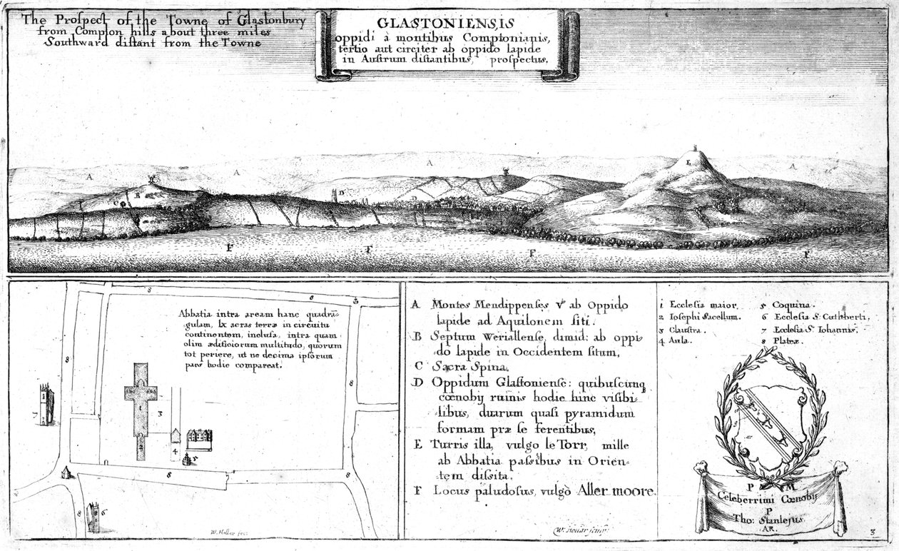 17 वीं शताब्दी के उत्तरार्ध में ग्लासनबरी के टाउन की संभावना द्वारा Wenceslaus Hollar