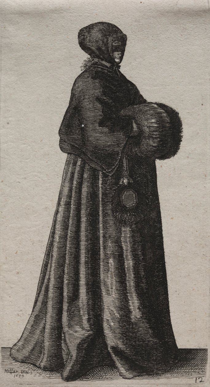 अंग्रेजी महिलाओं की कई आदतें, नोबेलिटी से कंट्री वुमेन तक ..., 1639। द्वारा Wenceslaus Hollar