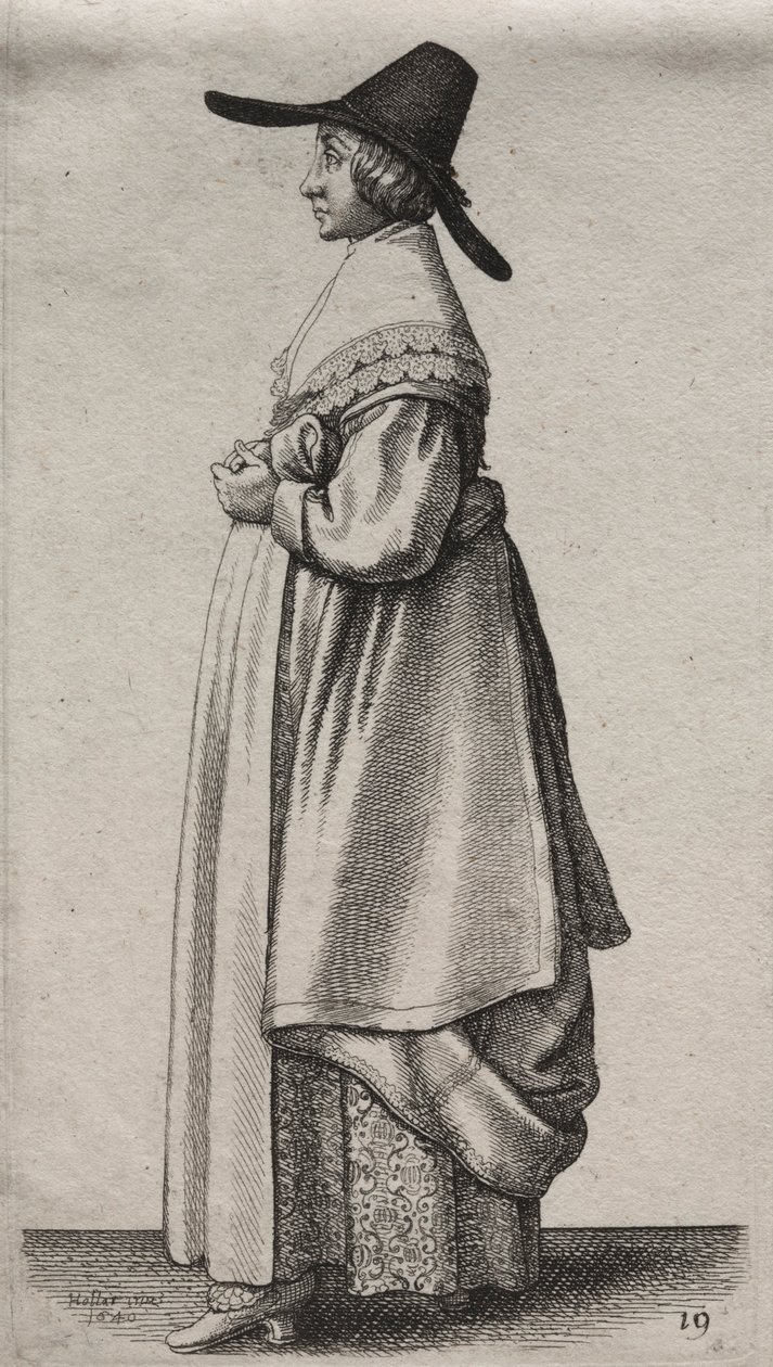अंग्रेजी महिलाओं की कई आदतें, नोबेलिटी से कंट्री वुमेन तक ..., 1640। द्वारा Wenceslaus Hollar