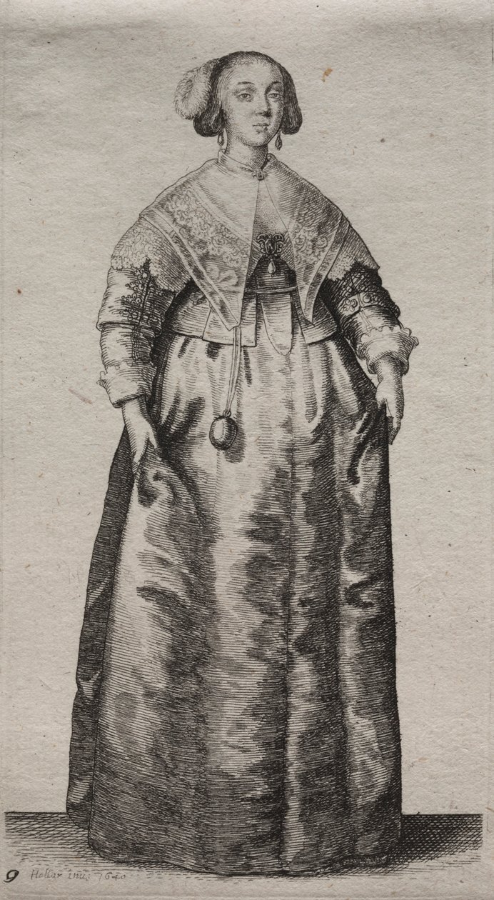 अंग्रेजी महिलाओं की कई आदतें, नोबेलिटी से कंट्री वुमेन तक ..., 1640। द्वारा Wenceslaus Hollar